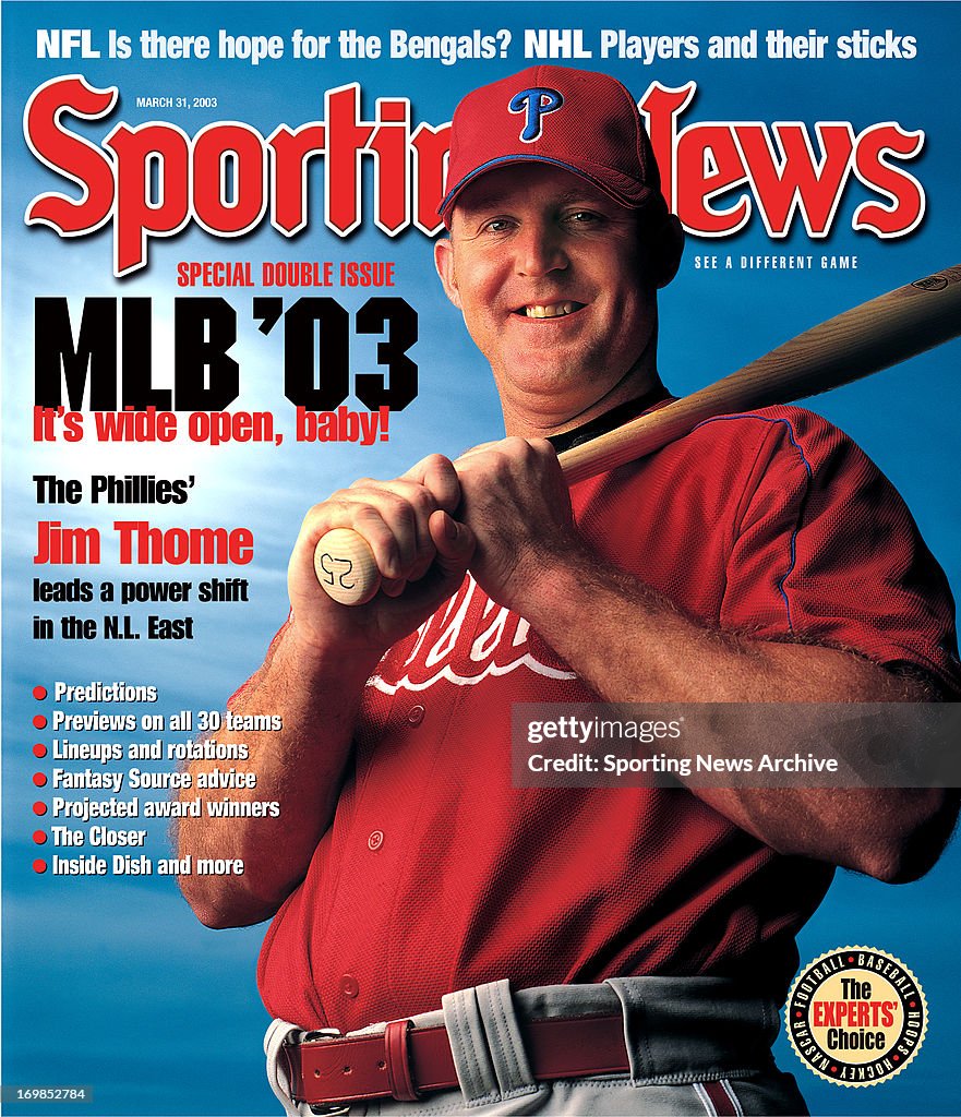 MLB Covers - Philadelphia Phillies DH Jim Thome - March 31, 2003