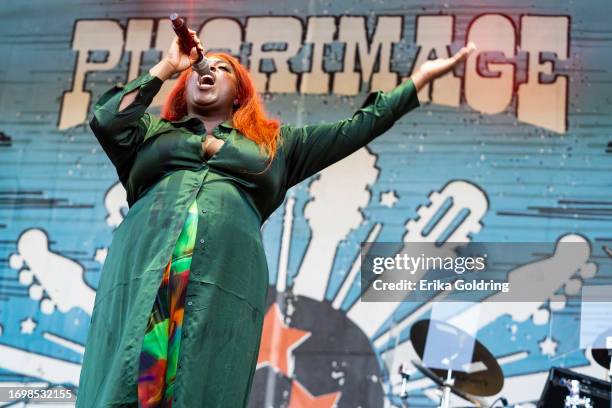 Yola performs during Pilgrimage Music & Cultural Festival at The Park at Harlinsdale Farm on September 23, 2023 in Franklin, Tennessee.