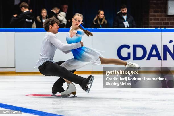 Molly Hairsine and Alessio Surenkov-Gultchev of Great Britain perform during the ISU Junior Grand Prix of Figure Skating at Hala Olivia on September...