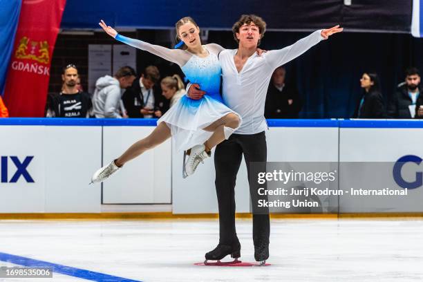 Molly Hairsine and Alessio Surenkov-Gultchev of Great Britain perform during the ISU Junior Grand Prix of Figure Skating at Hala Olivia on September...