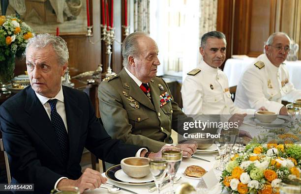 Defense minister, Peter Morenes , King Juan Carlos of Spain, General Admiral Fernando Garcia Sanchez and Chief of Staff of the Navy Jaime...