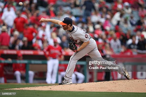 Philip Humber of the Houston Astros pitches during the game against the Los Angeles Angels of Anaheim on April 14, 2013 at Angel Stadium of Anaheim...