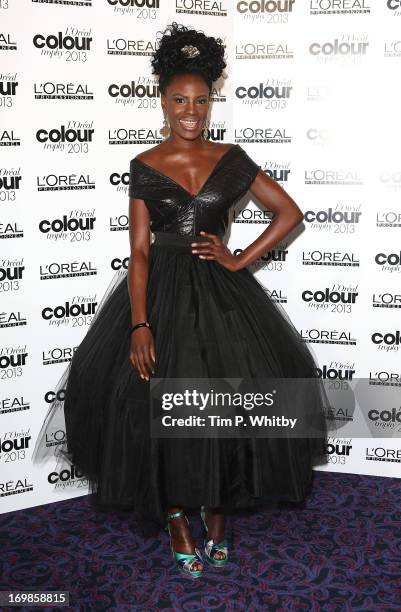 Shingai Shoniwa arrives the L'Oreal Colour Trophy Awards 2013 at Grosvenor House, on June 3, 2013 in London, England.