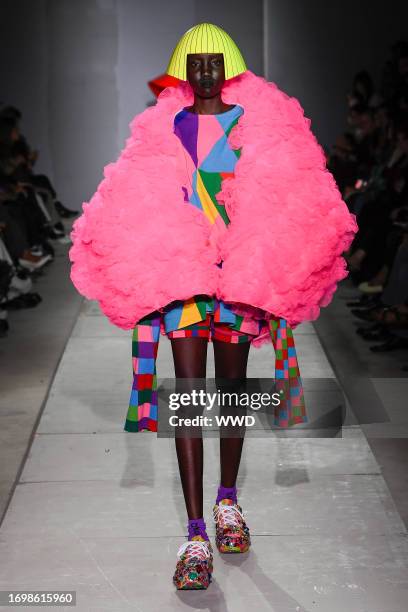 Model on the runway at Comme des Garçons Ready To Wear Spring 2024 on September 30, 2023 in Paris, France.