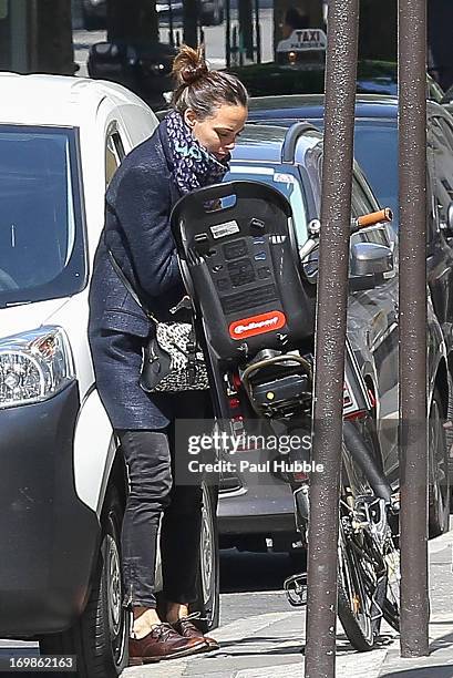 Actress Berenice Bejo is seen on the 'Avenue Montaigne' on June 3, 2013 in Paris, France.