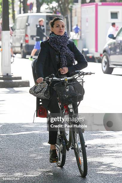 Actress Berenice Bejo is seen on the 'Avenue Montaigne' on June 3, 2013 in Paris, France.