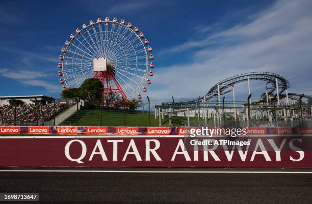General view of Suzuka International Racing during qualifying ahead of the F1 Grand Prix of Japan at Suzuka International Racing Course on September...