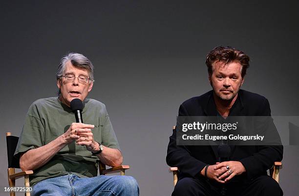 Stephen King and John Mellencamp attend Meet the Creators at Apple Store Soho on June 3, 2013 in New York City.