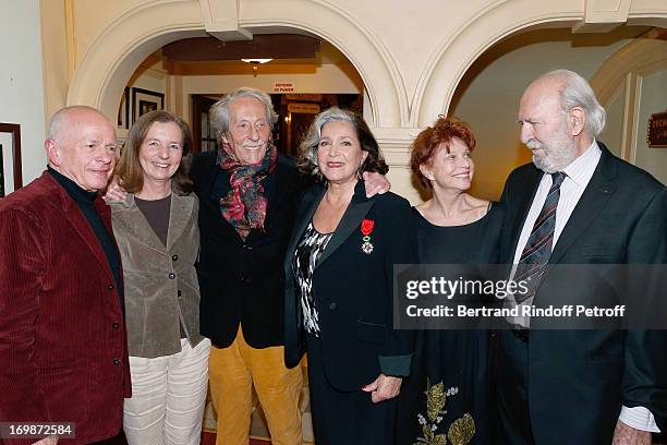 Actor Gerard Lartigau , Actor Jean Rochefort with his wife Francoise , Francoise Fabian and Actor Jean-Pierre Marielle with his wife actress Agathe...