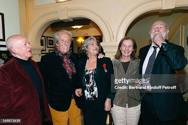 Actor Gerard Lartigau , Francoise Fabian , Actor Jean Rochefort with his wife Francoise and Actor Jean-Pierre Marielle attend the delivery of the...