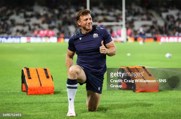 Scotland's Hamish Watson during a Rugby World Cup match between Scotland and Romania at the Stade Pierre Mauroy, on September 30 in Lille, France.