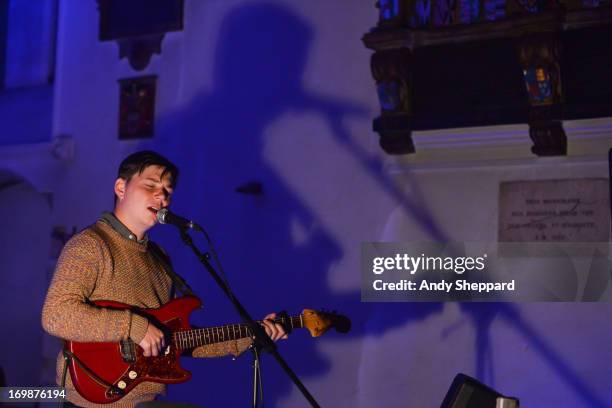 Sweet Baboo performs on stage at St Pancras Old Church on June 3, 2013 in London, England.