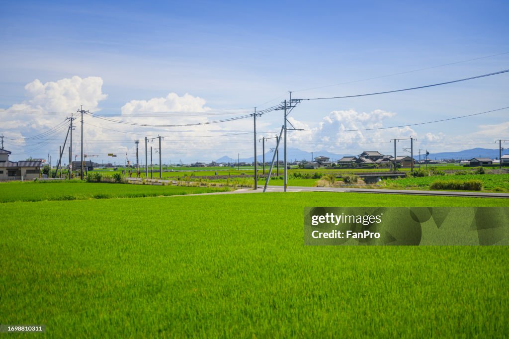 Farmland and countryside scenery in Kyushu, Japan