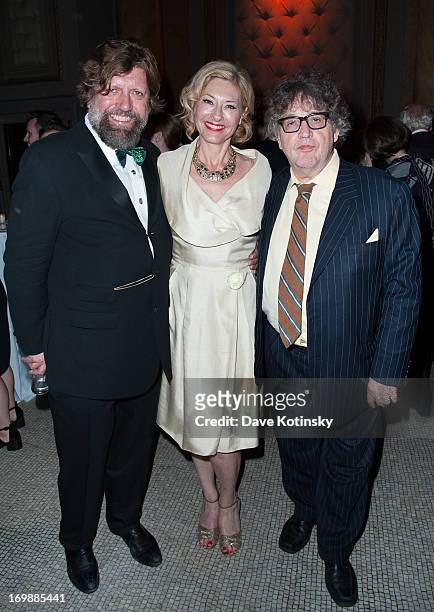 Oskar Eustis, Paul Muldoon and guest attends the 2nd Annual Decades Ball at Capitale on June 3, 2013 in New York City.