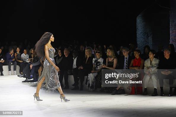 Naomi Campbell walks the runway as guests including Letitia Wright ...