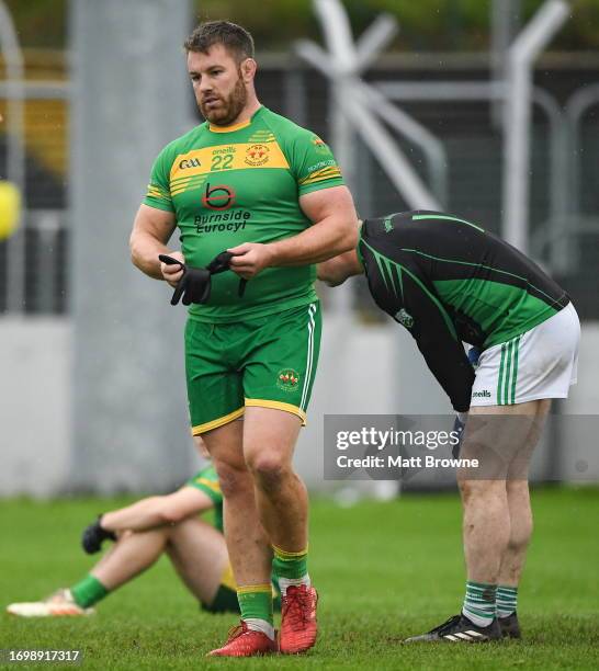 Carlow , Ireland - 30 September 2023; Sean O'Brien of Fighting Cocks after the Carlow Junior A Football Championship final match between Fighting...