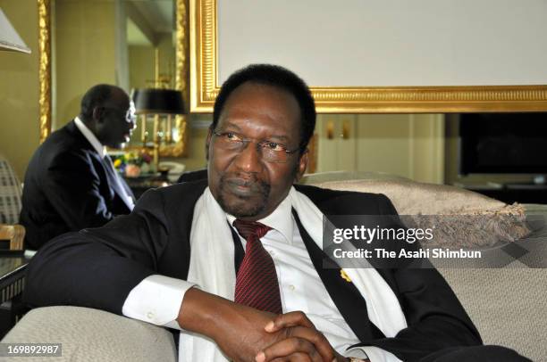 Mali's interim president Dioncounda Traore speaks in the Asahi Shimbun interview during the three-day TICAD on June 3, 2013 in Yokohama, Kanagawa,...