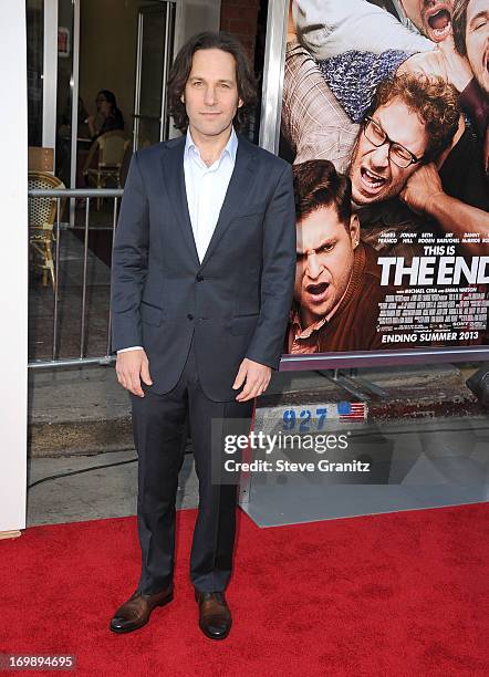 Paul Rudd arrives at the "This Is The End" - Los Angeles Premiere at Regency Village Theatre on June 3, 2013 in Westwood, California.