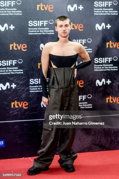 Actor Miles Heizer attends the 'Ex-husbands' photocall during the 71st San Sebastian International Film Festival at Kursaal on September 24, 2023 in...