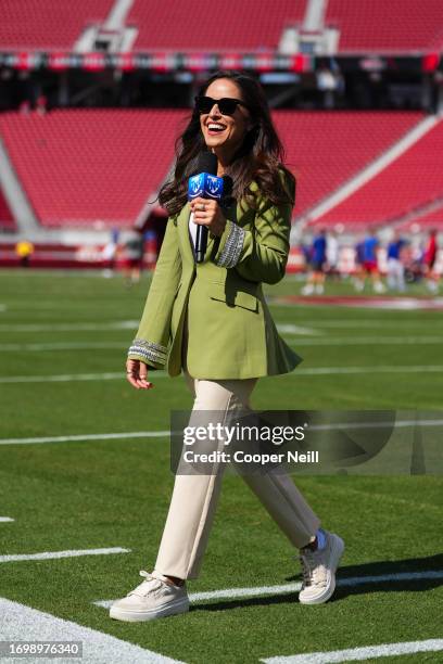 Kaylee Hartung on set of Amazon Prime Thursday Night Football at Levi's Stadium on September 21, 2023 in Santa Clara, California.