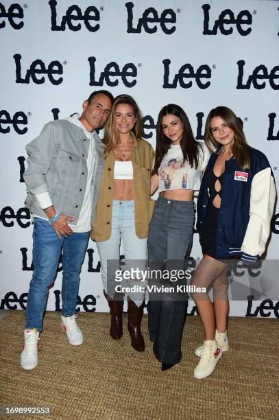 Keven Undergaro, Maria Menounos, Victoria Justice and Madison Reed attend Lee's Sheeran event at the Bootsy Bellows Suite at SoFi Stadium on...