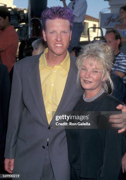 Actor Jake Busey and mother Judy Busey attend the "Contact" Westwood Premiere on July 1, 1997 at the Mann Village Theatre in Westwood, California.