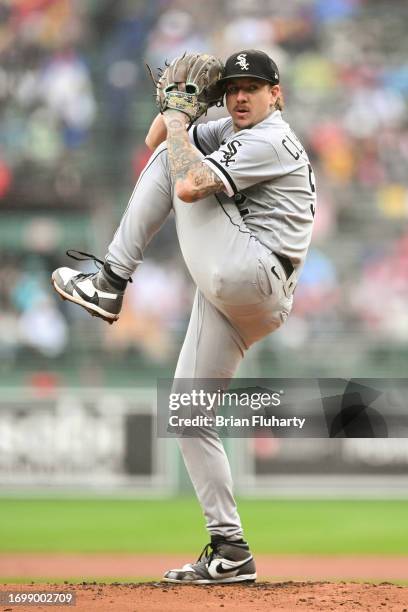 Mike Clevinger of the Chicago White Sox pitches against the Boston Red Sox during the first inning at Fenway Park on September 24, 2023 in Boston,...