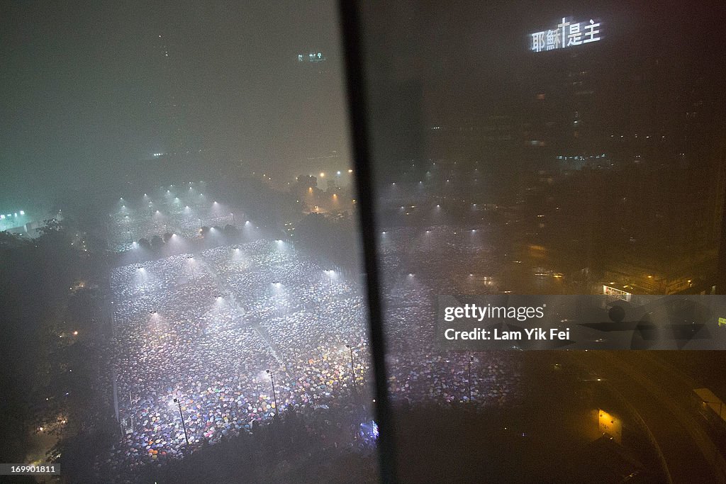 Candlelight Vigil Held To Commemorate The 1989 Tienanmen Square Protests
