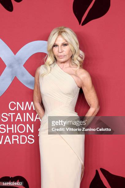 Donatella Versace attends the CNMI Sustainable Fashion Awards 2023 during the Milan Fashion Week Womenswear Spring/Summer 2024 on September 24, 2023...