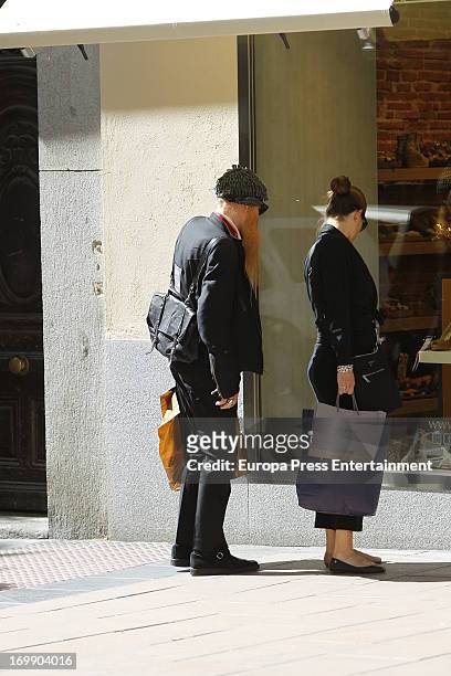 Billy Gibbons, member of 'ZZ Top' misic band and his wife Gilligan Stillwater are seen on June 3, 2013 in Madrid, Spain.