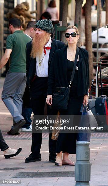 Billy Gibbons, member of 'ZZ Top' misic band and his wife Gilligan Stillwater are seen on June 3, 2013 in Madrid, Spain.