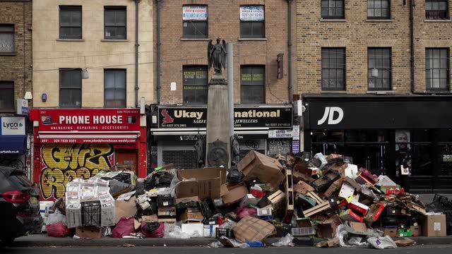 GBR: Rubbish Piles Up In East London As Refuse Strike Is Set To Enter Third Week