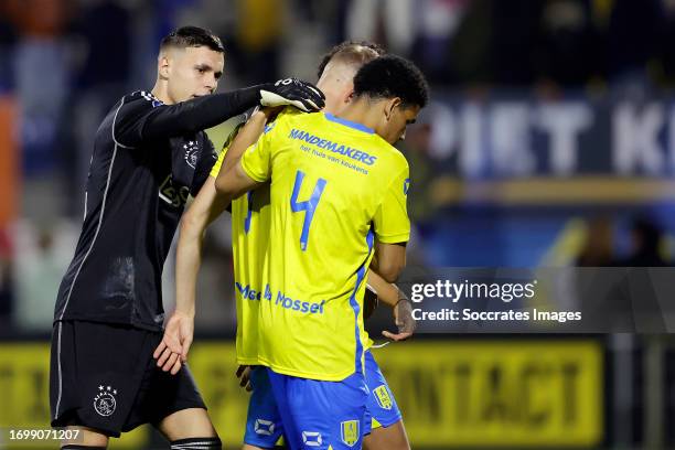 Dario van den Buijs of RKC Waalwijk in tears after bad looking Etienne Vaessen of RKC Waalwijk was knocked unconscious in a hard crash and gets...