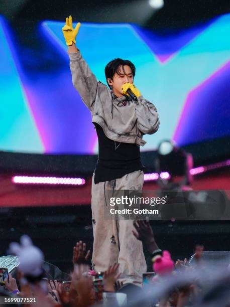Changbin of Kpop band 3RACHA/Stray Kids is seen at the 2023 Global Citizen Festival on September 22, 2023 in New York City.