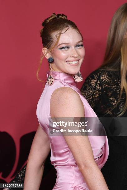 Larsen Thompson attends the CNMI Sustainable Fashion Awards 2023 during the Milan Fashion Week Womenswear Spring/Summer 2024 on September 24, 2023 in...