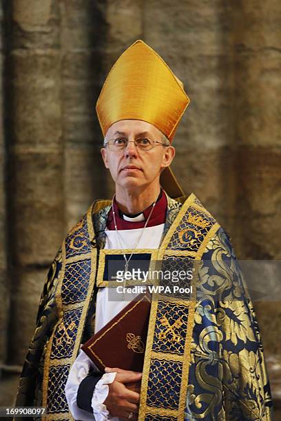 The Archbishop of Canterbury, Justin Welby attends a service to celebrate the 60th anniversary of the Coronation of Queen Elizabeth II at Westminster...