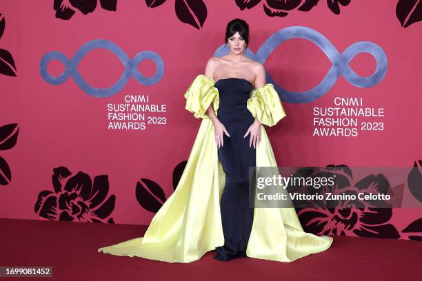 Nima Benati attends the CNMI Sustainable Fashion Awards 2023 during the Milan Fashion Week Womenswear Spring/Summer 2024 on September 24, 2023 in...