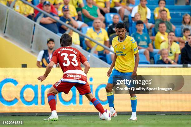 Marvin Park of UD Las Palmas in action during the LaLiga EA Sports match between UD Las Palmas and Granada CF at Estadio Gran Canaria on September...