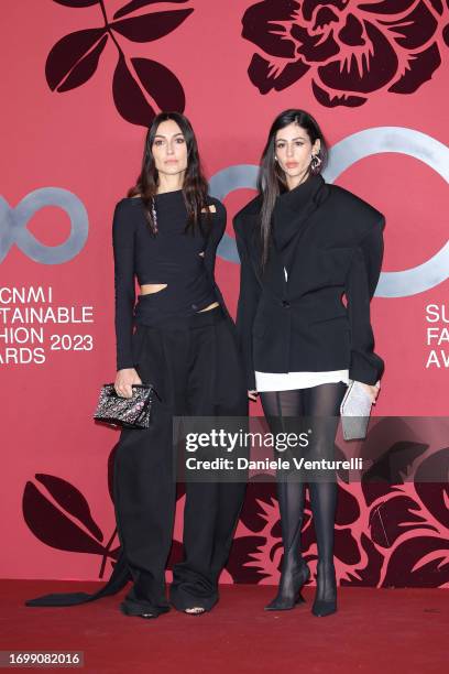 Giorgia Tordini and Gilda Ambrosio attend the CNMI Sustainable Fashion Awards 2023 during the Milan Fashion Week Womenswear Spring/Summer 2024 on...