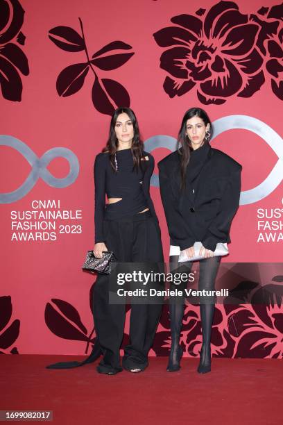 Giorgia Tordini and Gilda Ambrosio attend the CNMI Sustainable Fashion Awards 2023 during the Milan Fashion Week Womenswear Spring/Summer 2024 on...