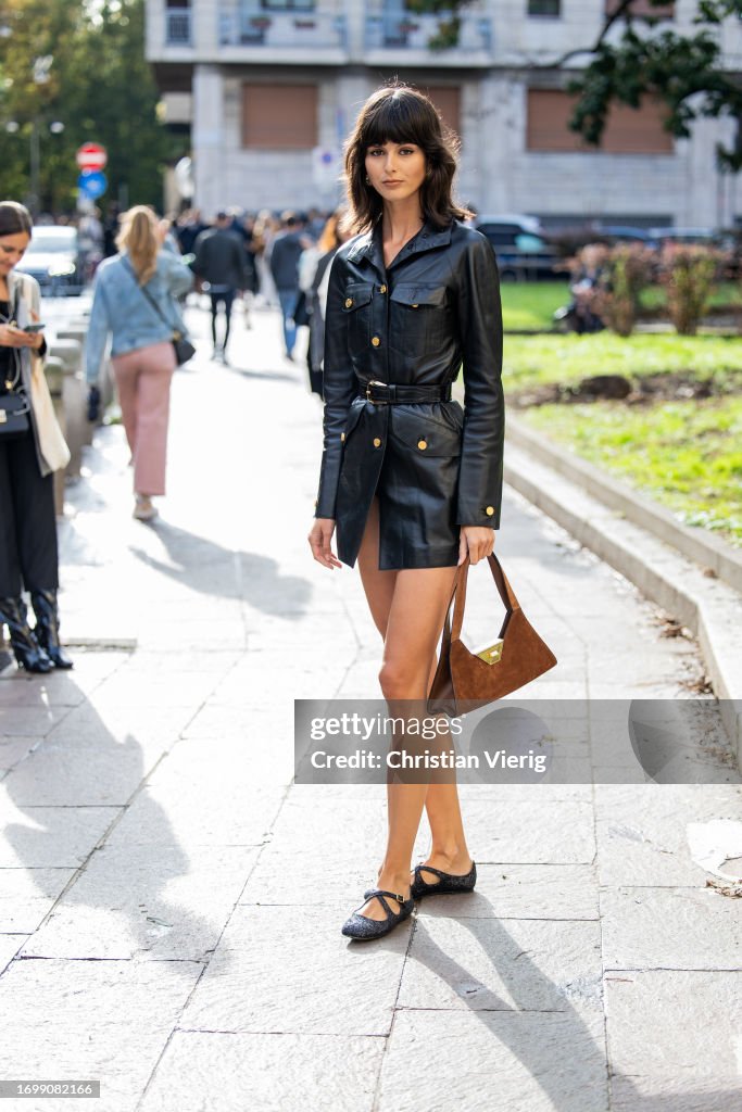 Street Style - Day 5 - Milan Fashion Week - Womenswear Spring/Summer 2024