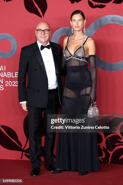 Alfonso Dolce and Bianca Balti attend the CNMI Sustainable Fashion Awards 2023 during the Milan Fashion Week Womenswear Spring/Summer 2024 on...