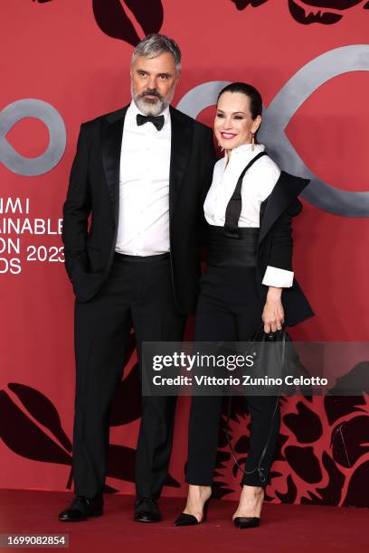 Andrea Camerana and Alexia attend the CNMI Sustainable Fashion Awards 2023 during the Milan Fashion Week Womenswear Spring/Summer 2024 on September...