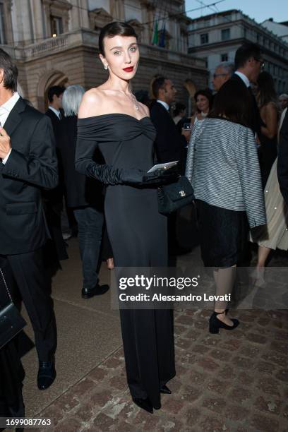 Mary Leest attends the cocktail ahead of the CNMI Sustainable Fashion Awards 2023 during the Milan Fashion Week Womenswear Spring/Summer 2024 on...