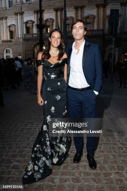 Francesca Ragazzi and Francesco Zucchini attends the cocktail ahead of the CNMI Sustainable Fashion Awards 2023 during the Milan Fashion Week...