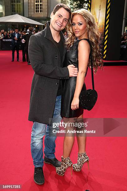Rocco Stark and Kim Gloss attend 'WORLD WAR Z' Germany Premiere at Sony Centre on June 4, 2013 in Berlin, Germany.