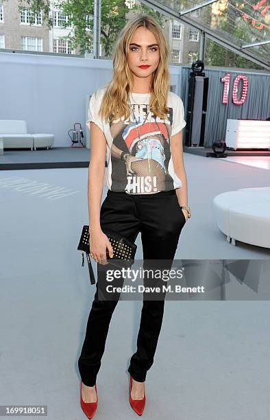 Cara Delevingne arrives at the Glamour Women of the Year Awards in association with Pandora at Berkeley Square Gardens on June 4, 2013 in London,...