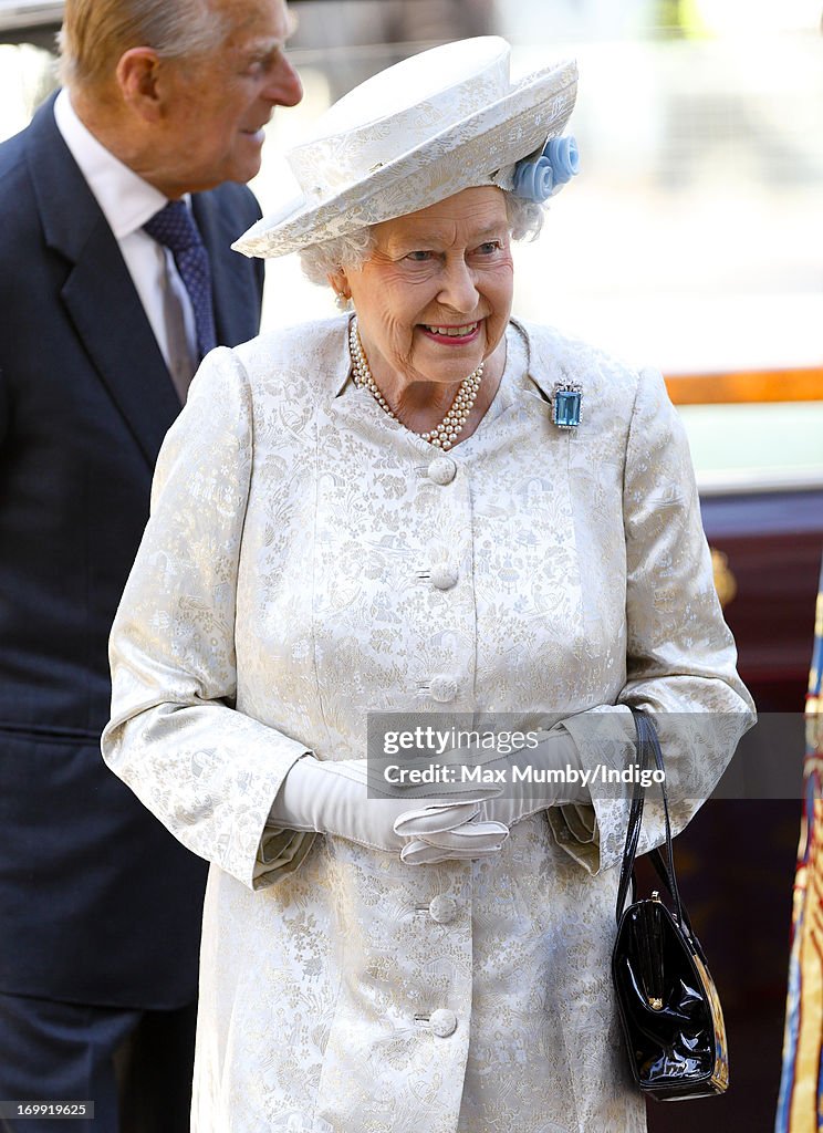 Queen Elizabeth II Attends Westminster Abbey Service To Mark 60th Anniversary Of Her Coronation