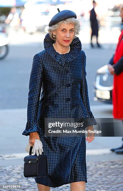 Birgitte, Duchess of Gloucester attends a service of celebration to mark the 60th anniversary of the Coronation of Queen Elizabeth II at Westminster...