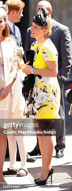 Zara Phillips attends a service of celebration to mark the 60th anniversary of the Coronation of Queen Elizabeth II at Westminster Abbey on June 4,...